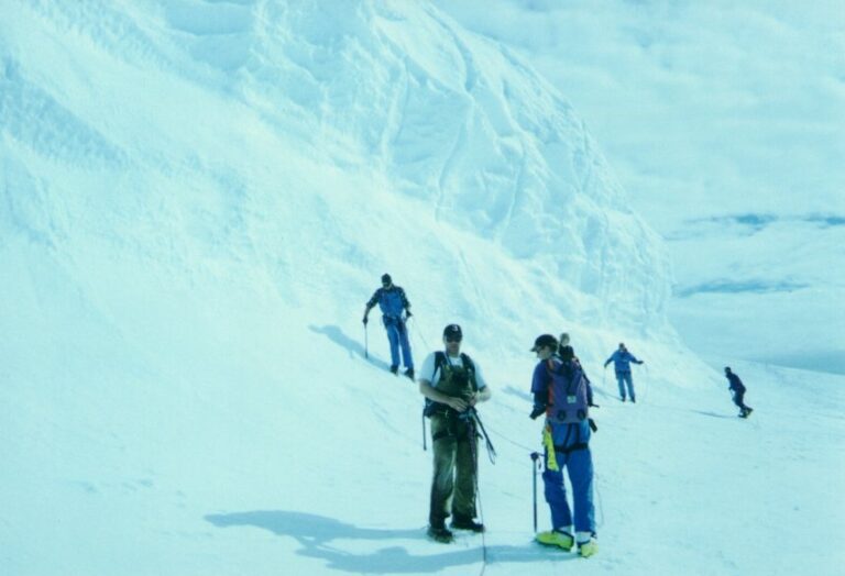 Training on an ice hill