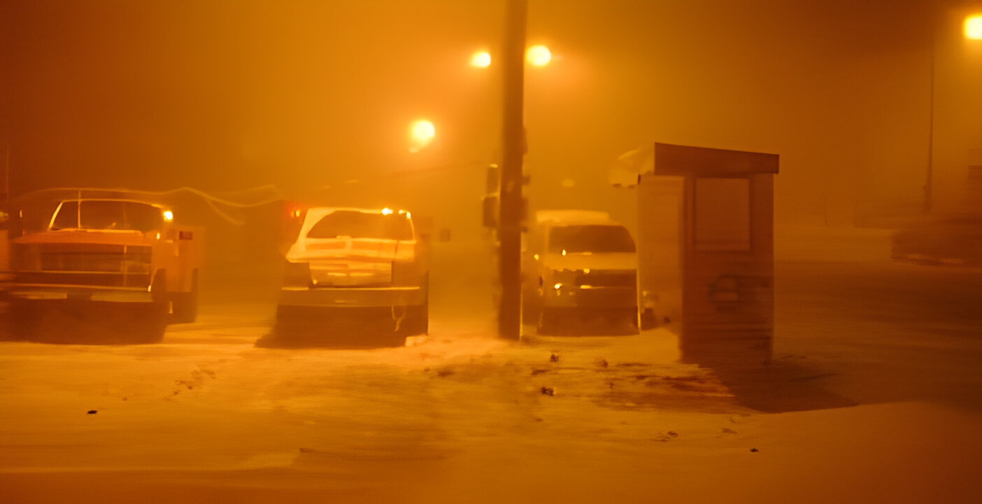 McMurdo Hitching Rail - Stormy Night